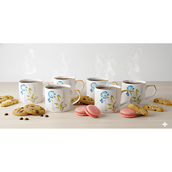 Pearl Mini Raja Mug With Swarovski Crystal Set Of 6