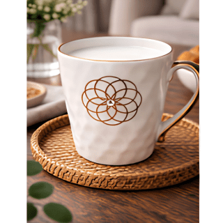 Emboss Milk Mug With Swarovski Crystal 