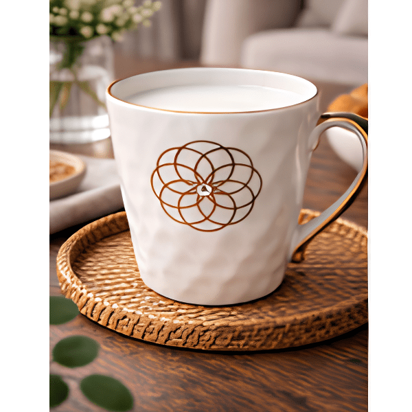 Emboss Milk Mug With Swarovski Crystal
