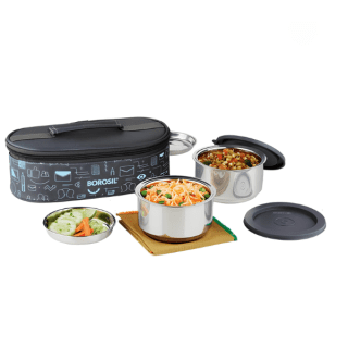 Borosil Carryfresh Lunchbox, Set of 2, Flat (Medium)