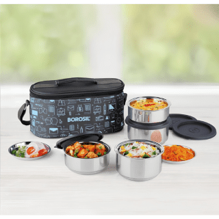 Borosil Carryfresh Lunchbox, Set of 4