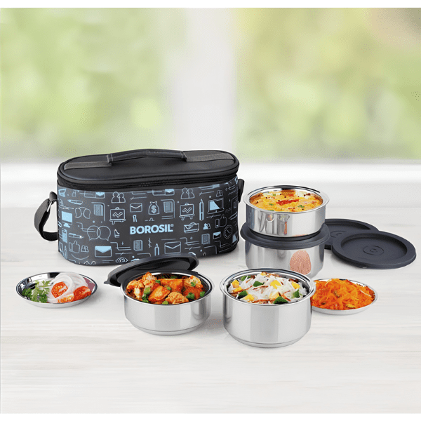 Borosil Carryfresh Lunchbox, Set of 4