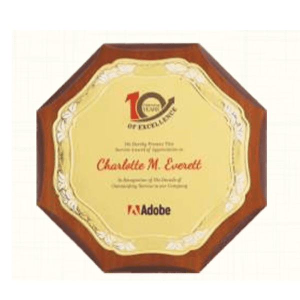 Octagon Shaped Wooden Memento