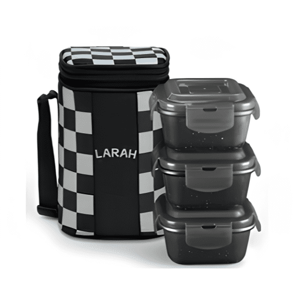 Larah Colormate Square Lunch Box, Pink - Image 3