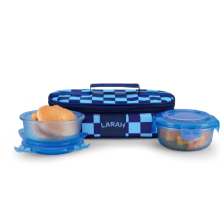 Larah Colormate Round Lunch Box, Blue