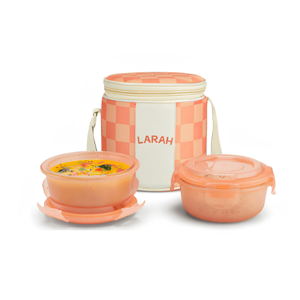 Larah Colormate Round Lunch Box, Blue - Image 3