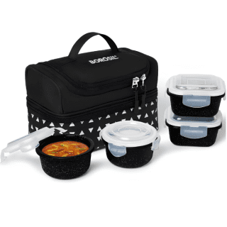 Borosil KubeBlack Universal Glass Lunchbox set of 4