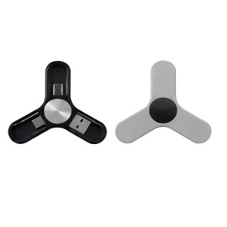 FUZO Power Play | Fidget Spinner with Charging Cable for iOS, Micro USB & Type C