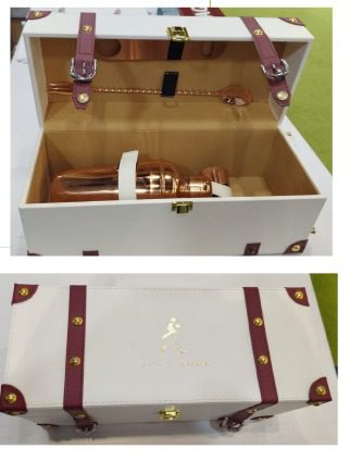 Leatherette Bar Set with Accessories in Rose Gold