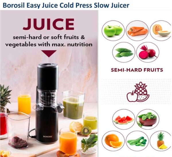 Borosil Easy Juice Cold Press Slow Juicer