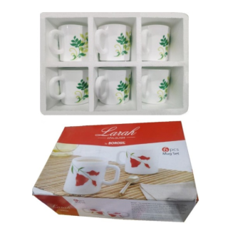 LARAH by BOROSIL SET OF 6 MUG SET 180 ML