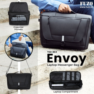 Fuzo Envoy Laptop Messenger Bag- Water Resistant