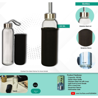 Fuzo Wave Boroslicate Bottle with Sleeve