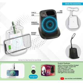 Fuzo PYD- wireless charger with Lamp & Fan