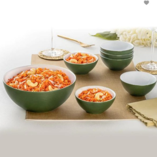 Orbit Pudding Set Olive Green Pudding Set of 7