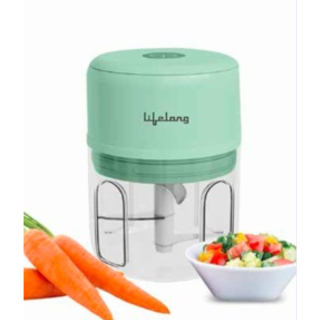 Lifelong USB Rechargeable Wireless Electric Chopper, 30 Watts with  Stainless Steel Blades, 250ml (Green)