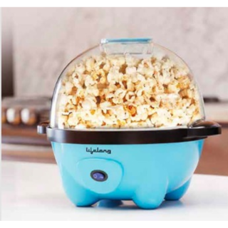 Lifelong Electric Popcorn Maker Machine Non Stick Popper | Automatic Instant Pop Corn Maker Large Lid Can Be Used As Serving Bowl