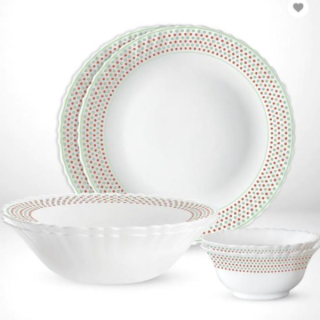 Larah by Borosil Waltz Fluted Dinner Set