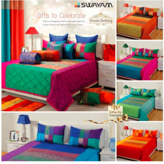 Swayam Orante Festival Bedcover with 2 Pillow Covers