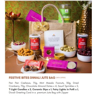 OMAY FOODS  FESTIVE BITES DIWALI JUTE BAG